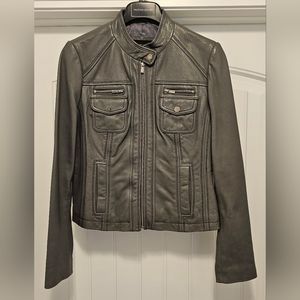 Ladies grey leather jacket